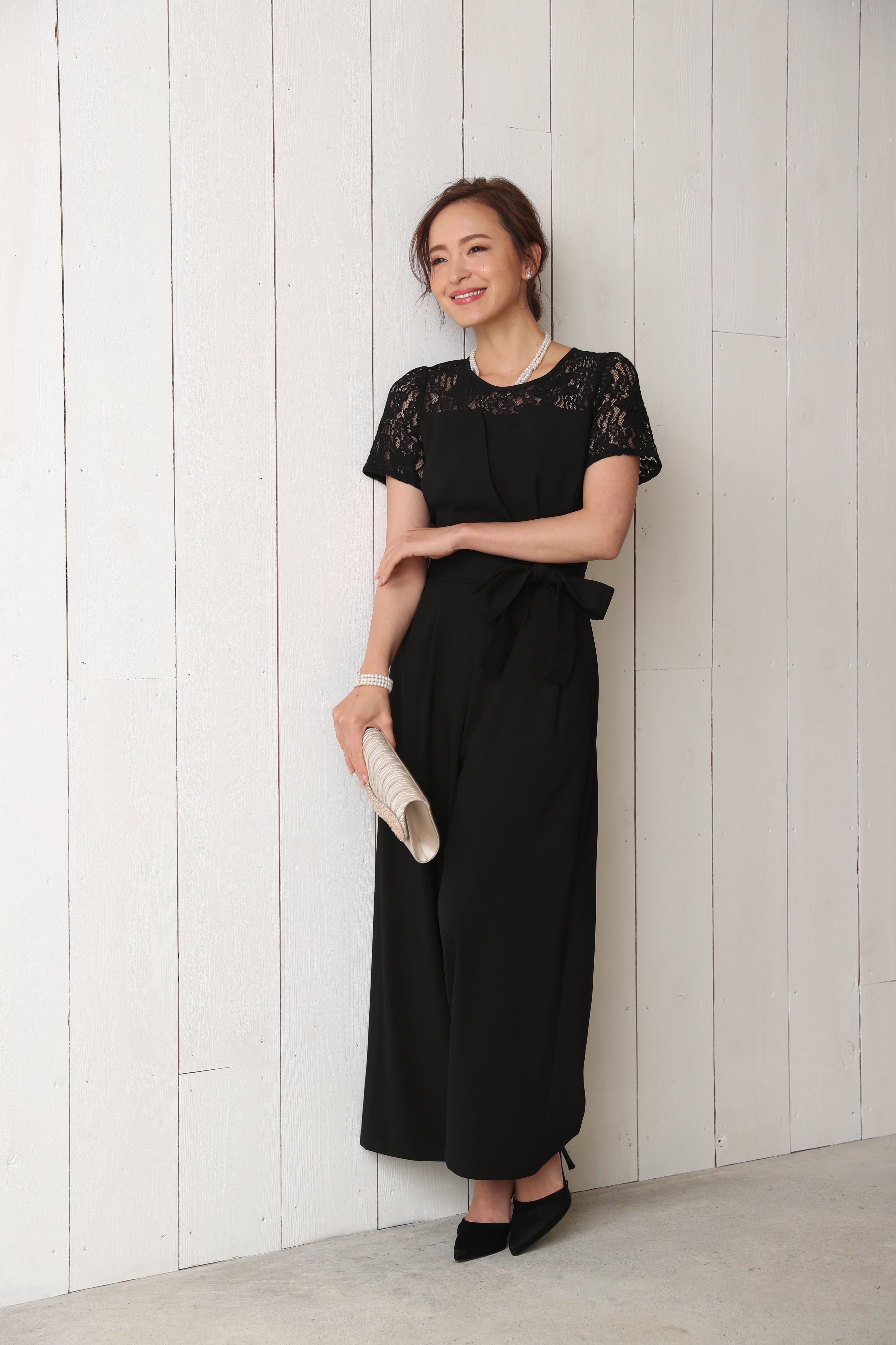 [レンタル] BELINDA DE CAPRIS 袖付きタックテーパード オールインワン パンツドレス ブラックの宅配レンタル - 7