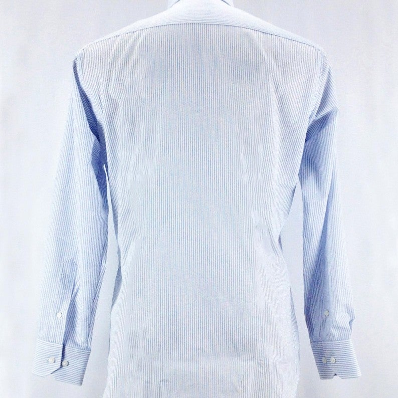 [レンタル] アダム＆イブ メンズワイシャツ 長袖 ブルー ペンシルストライプ (Mサイズ / Lサイズ / LLサイズ)の宅配レンタル - 4