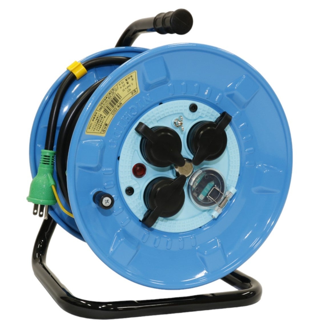 [レンタル] 日動工業 電工ドラム 100V 防雨防塵型NPW-EB23 漏電保護専用ブレーカー付 20m - 1