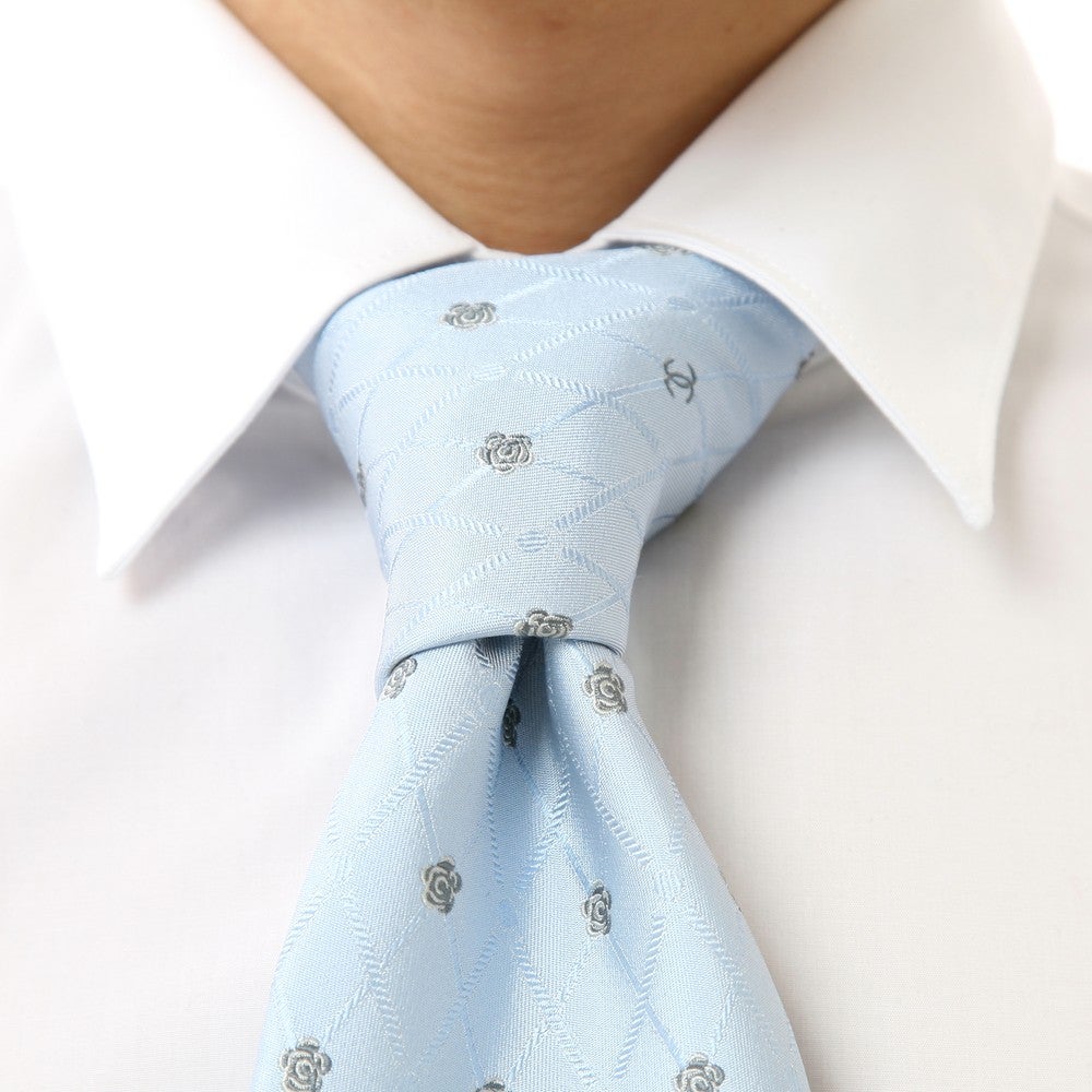[レンタル] シャネル メンズネクタイ シルク ブルー/ネイビー 花柄の宅配レンタル - 2