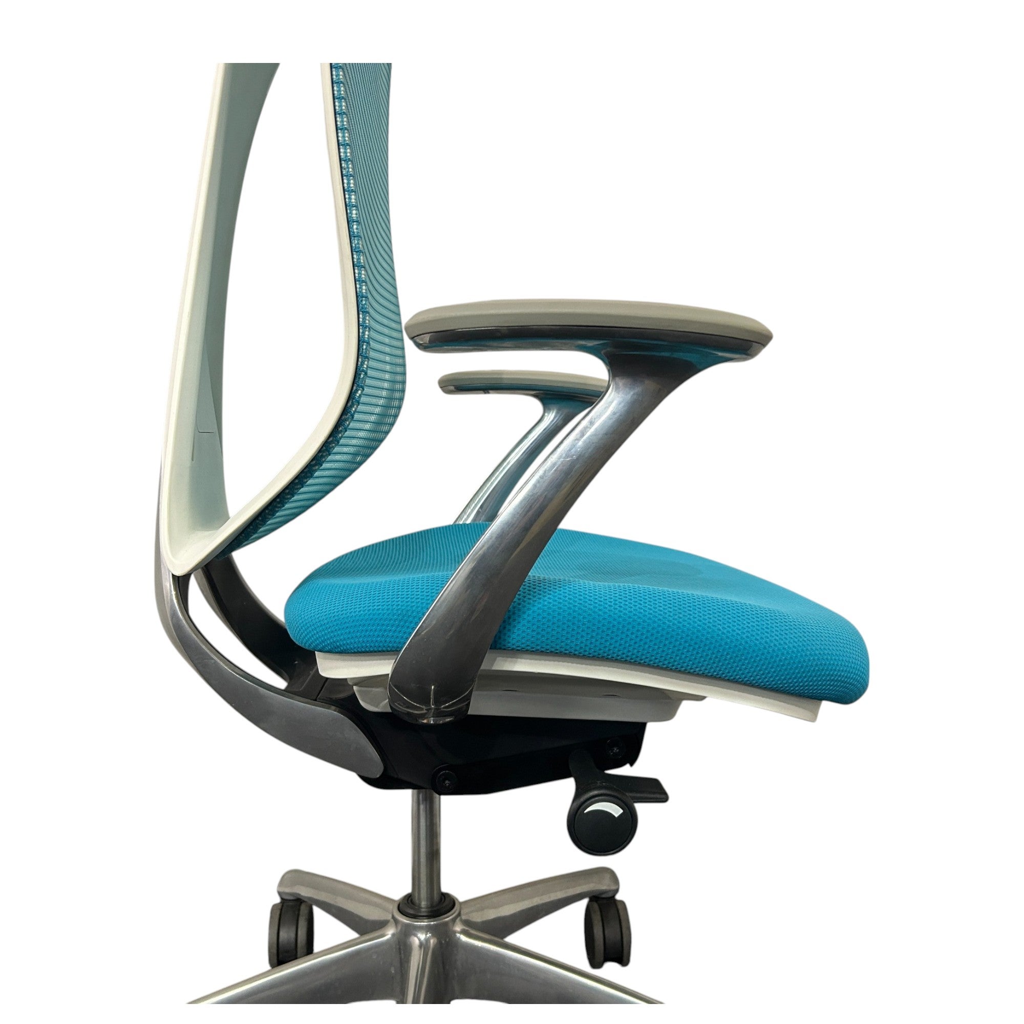 [レンタル] オカムラ サブリナ ハイバック 固定肘 ブルーグリーン ポリッシュ C844BW-FSZ6 オフィスチェア - 7