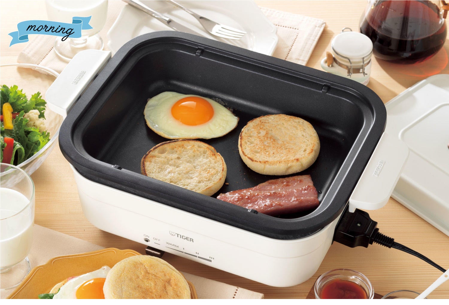 [レンタル] タイガー ホットプレート ダイニングプレート セラミックホワイト CRL-A200 WC - 4