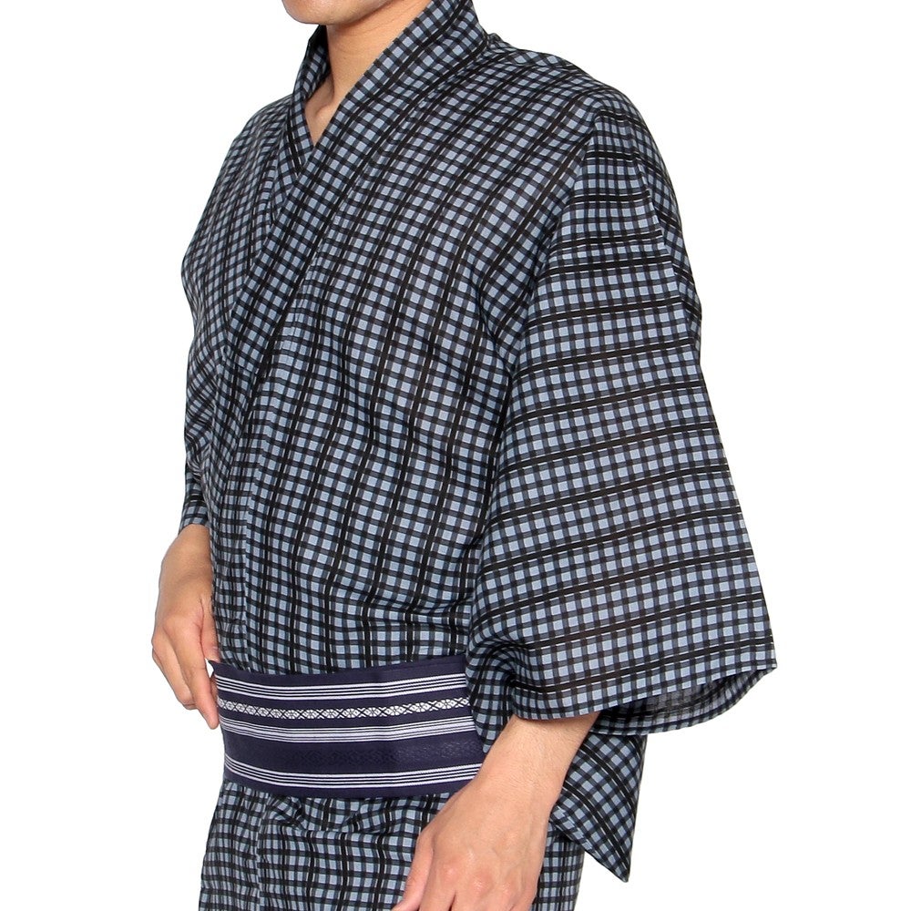 [レンタル] メンズ浴衣 フルセット 格子柄 身長目安170cm・175cm・180cmの宅配レンタル - 3