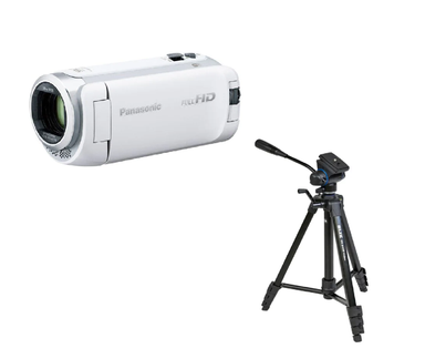 パナソニック デジタルハイビジョンビデオカメラ HC-W590MS(ホワイト) ビデオカメラ用三脚 GX6400 Video セット