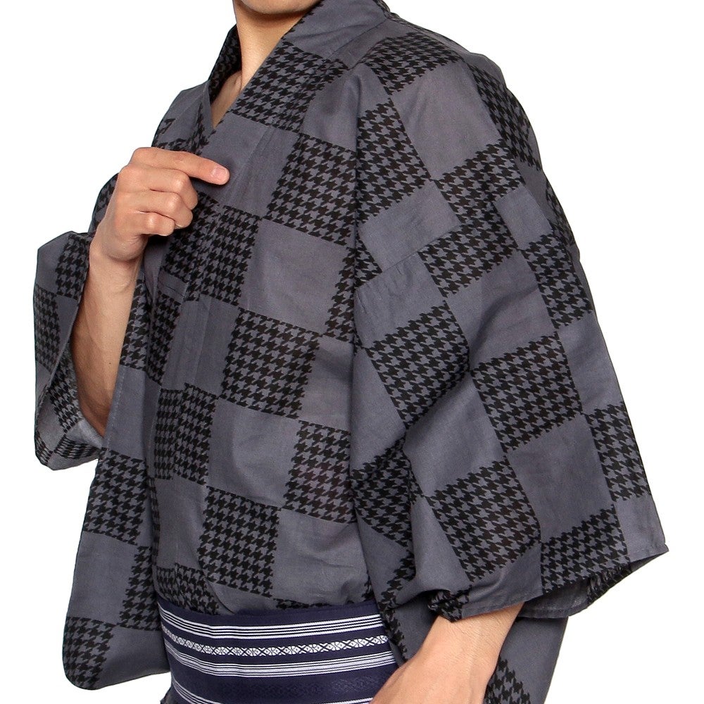 [レンタル] メンズ浴衣 フルセット 千鳥格子 身長目安170cmの宅配レンタル - 5