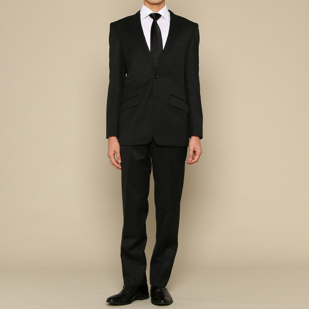 メンズ 無地 フォーマルスーツ2点セット(ジャケット+パンツ)