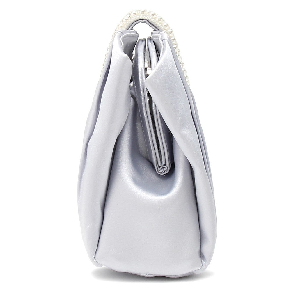 [レンタル] レディース パール＆ビジュー付き クラッチバッグ - 7