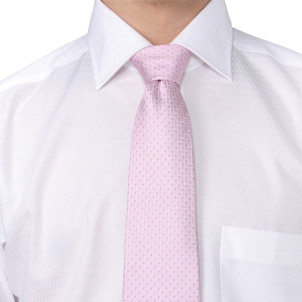 [レンタル] f-mode メンズネクタイ シルク ピンク ピンドット柄 ピンク