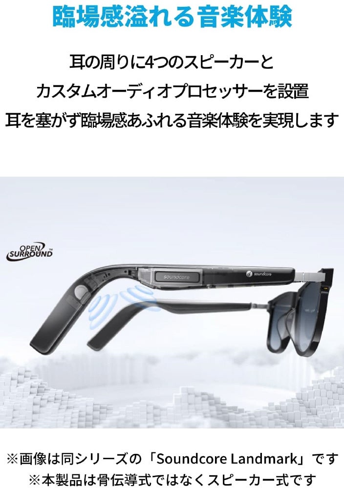 その他 Anker Soundcore Frames Cafe A3600017 Anker Soundcore Frames Cafe Smart Audio Glasses Blue Light