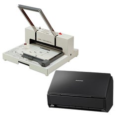 電子書籍化用スキャナと本格裁断機のセット PK-513LNとFI-IX500Aのセット