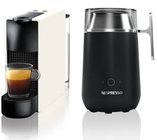 [レンタル] ネスプレッソ「エッセンサ ミニC (ピュアホワイト)」＋「エアロチーノ バリスタ」セット