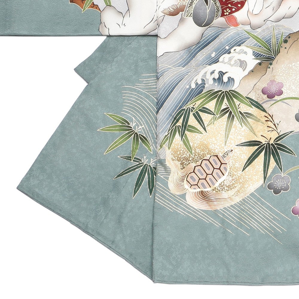 [レンタル] 男の子 お宮参り 産着レンタル6点フルセット 正絹 武将 松の宅配レンタル - 6