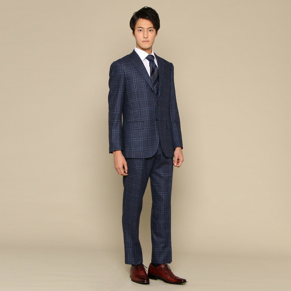 [レンタル] ビームス ウィンドペン メンズスーツ2点セット(ジャケット+パンツ) ネイビー Mサイズ