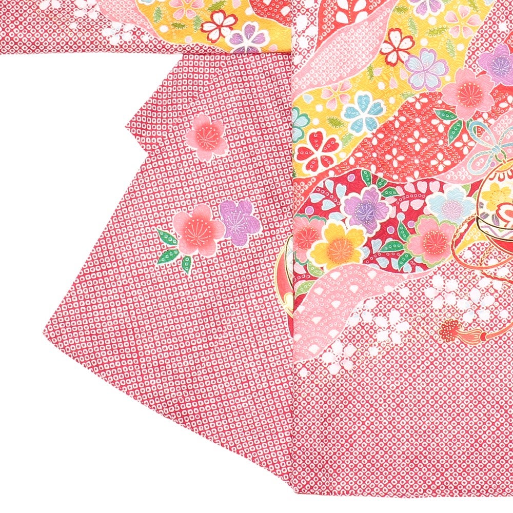 [レンタル] 女の子 お宮参り 産着レンタル6点フルセット 正絹 疋田鹿 鞠の宅配レンタル - 2