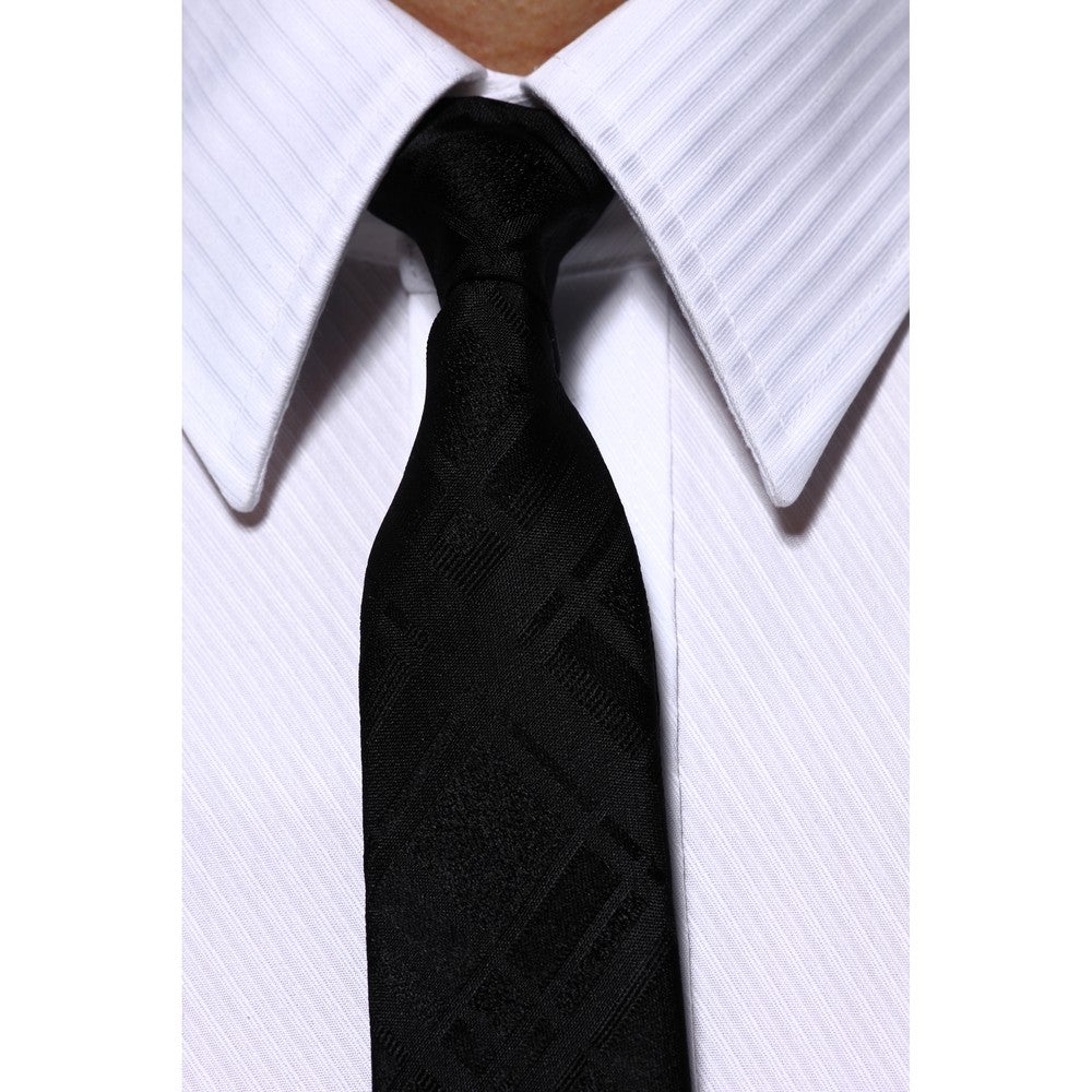 [レンタル] コスチューム・ナショナル メンズネクタイ シルク ブラック ウィンドーペン柄 ブラック