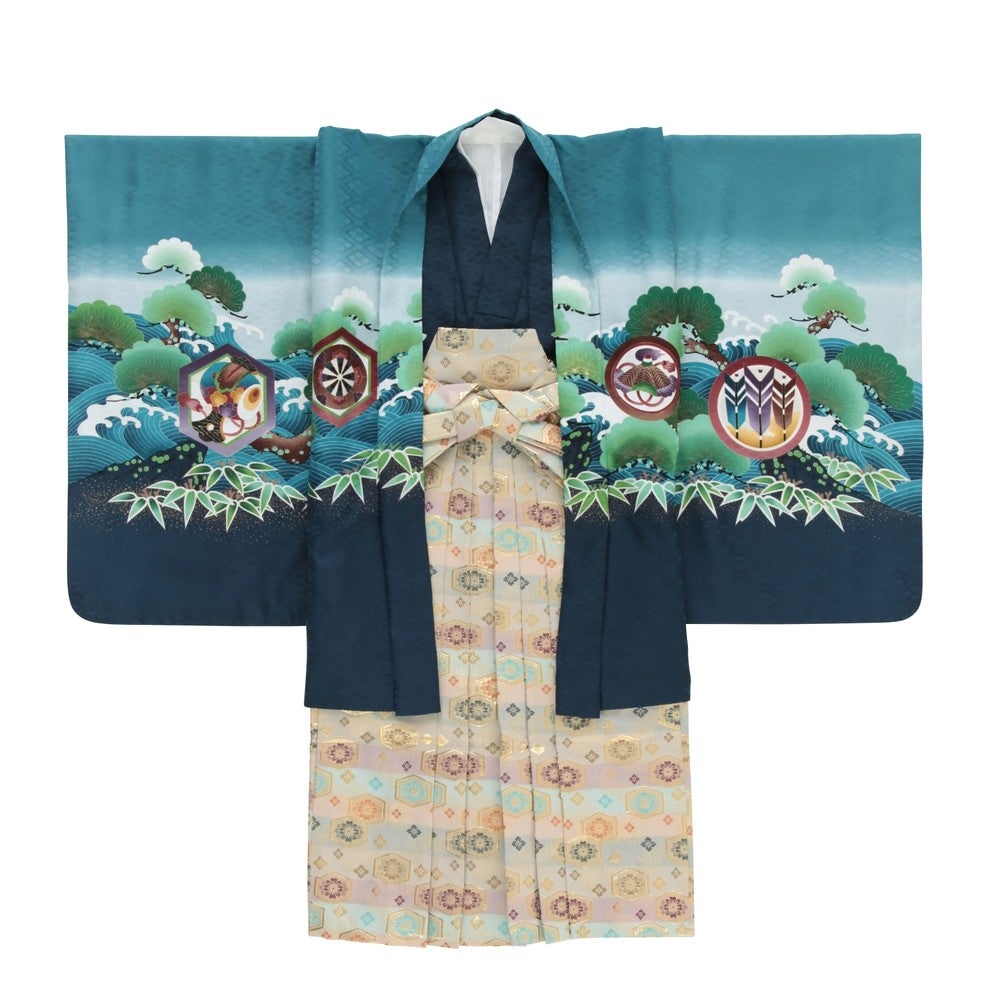 [レンタル] 七五三/節句 袴セット 5歳 男の子 交織 絵羽 四ツ身の宅配レンタル - 4