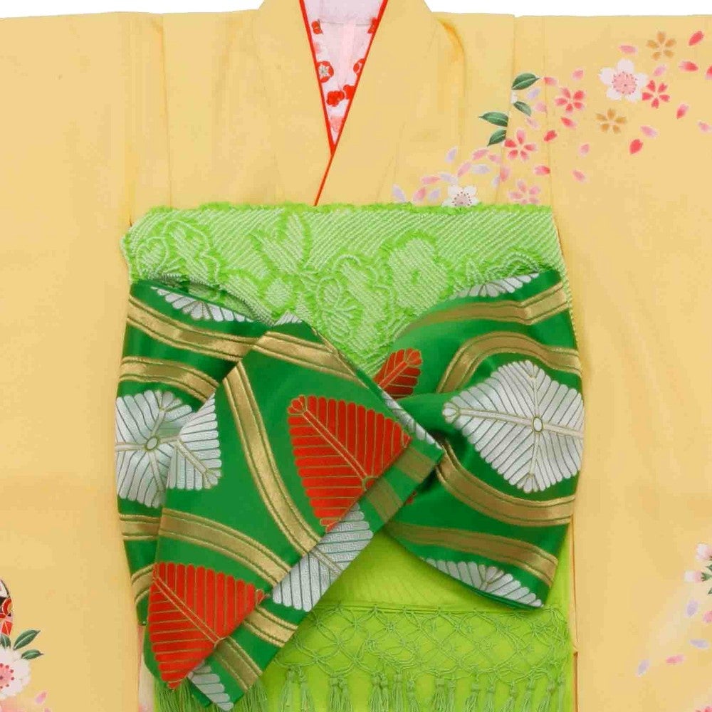 [レンタル] 七五三/節句 着物セット 7歳女の子 手鞠 グラデーション イエロー