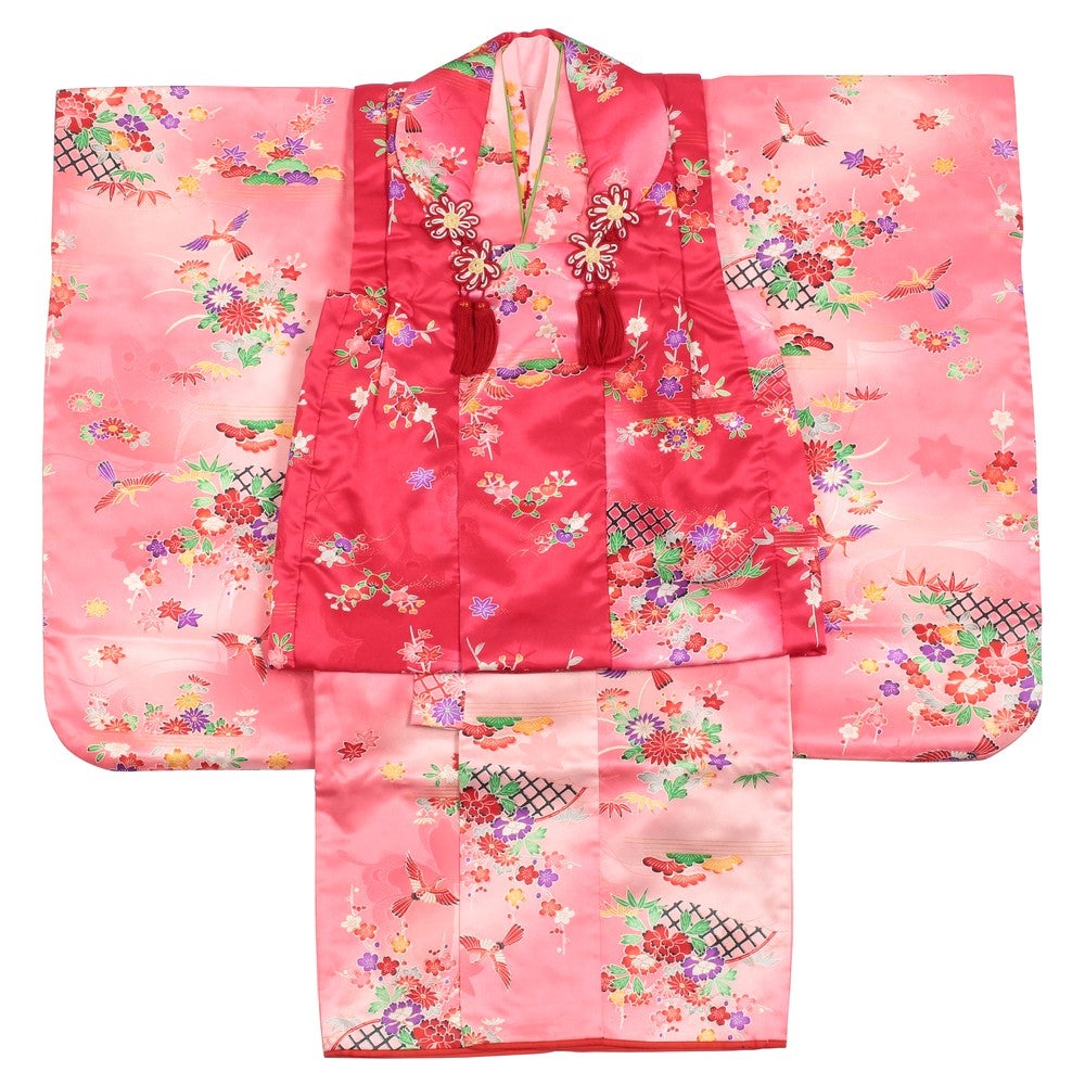 [レンタル] 七五三/節句 被布セット 3歳女の子 濃淡柄 鶴の宅配レンタル - 5