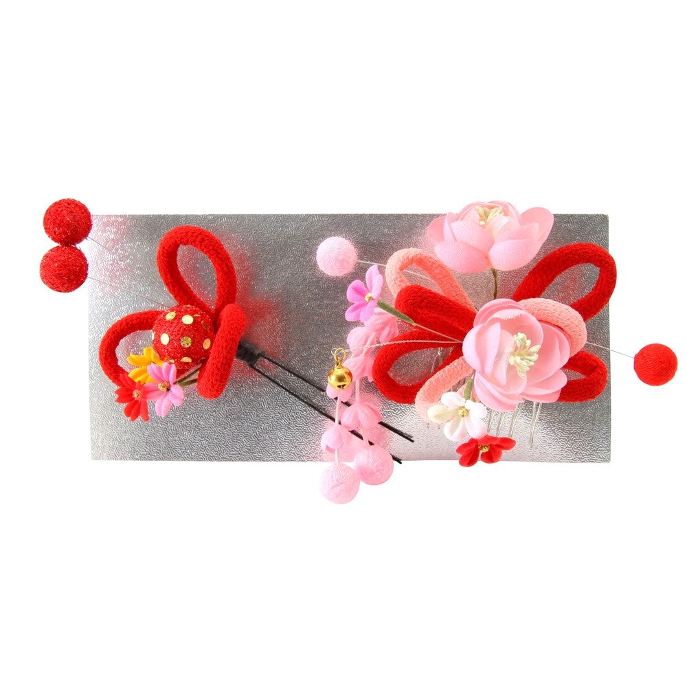 [レンタル] 七五三/節句 被布セット 3歳女の子 巫女風 花々の宅配レンタル - 5