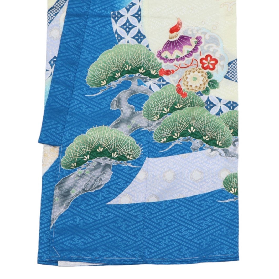 [レンタル] 男の子 お宮参り 産着レンタル6点フルセット 鷹に宝船 青の宅配レンタル - 3