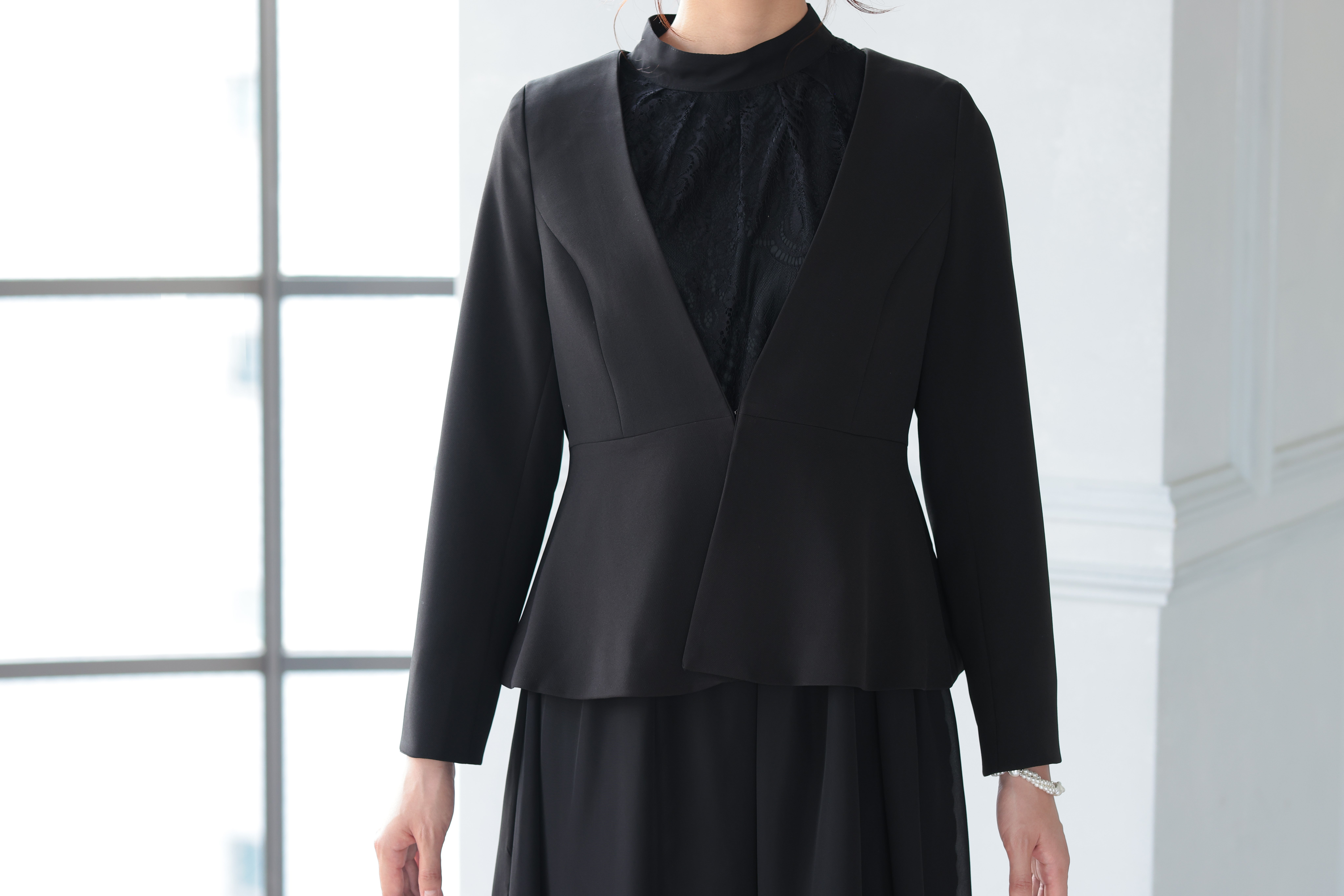 [レンタル] アートマリー ボトルネックワンピースジャケットスーツ【2点セット】ブラックの宅配レンタル - 4