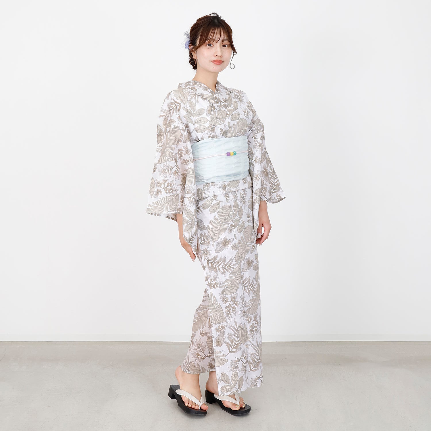 [レンタル] [2025新作]SION レディース浴衣 葉模様 フリーサイズの宅配レンタル - 4