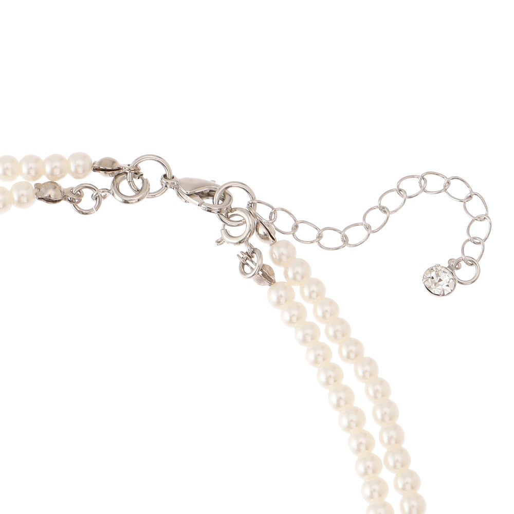 [レンタル] 2連パールネックレス ラインストーンの宅配レンタル - 2